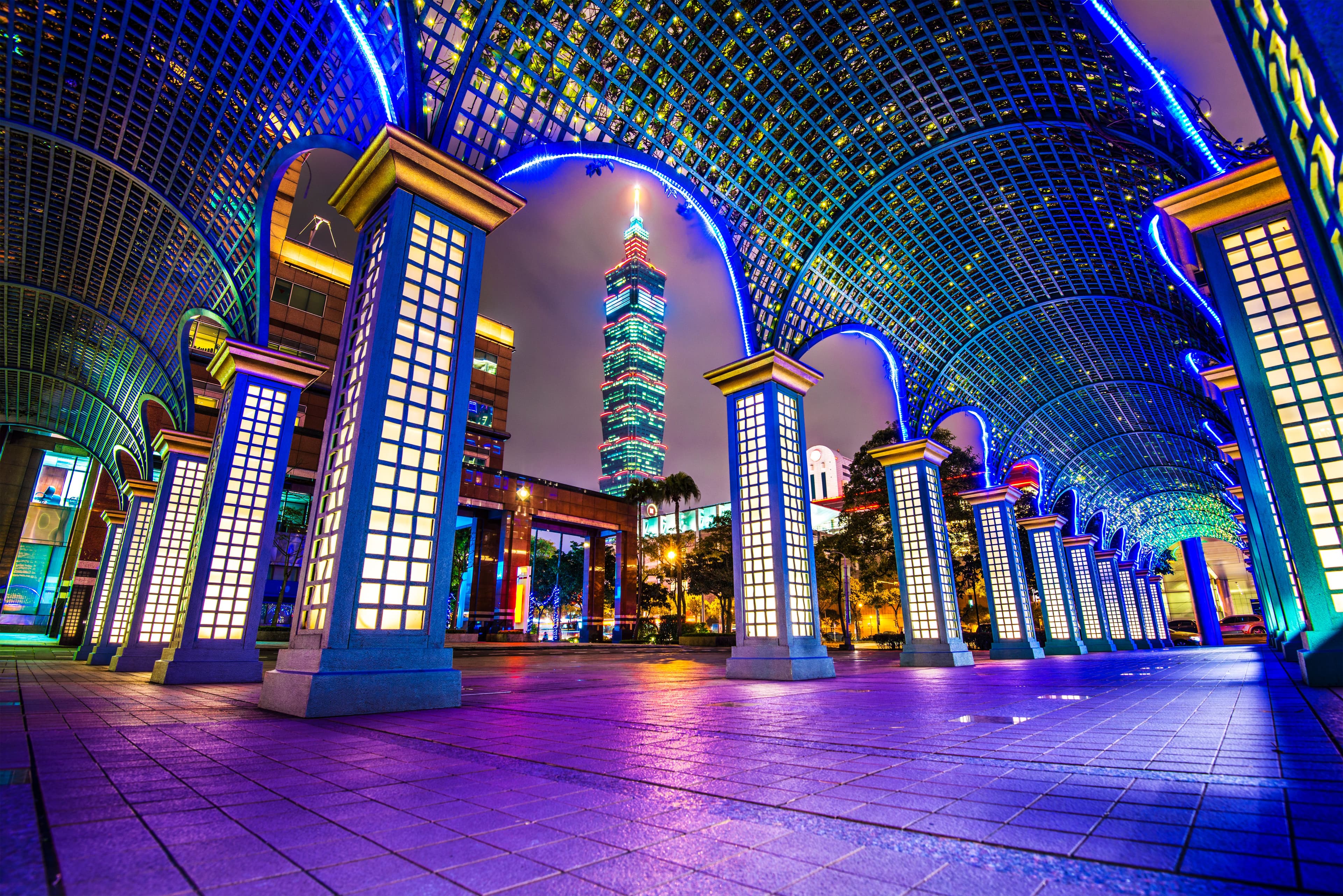 taipei, architecture, Asia-Pac, lights, neon
